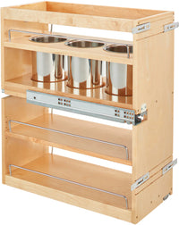 Rev-A-Shelf 10.5 in Base Cabinet Organizer w/ 3 Utensil Bins 449UT-BCSC
