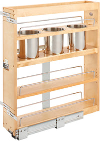 Rev-A-Shelf 6.25 in Base Cabinet Organizer w/ 3 Utensil Bins 449UT-BCSC-5C