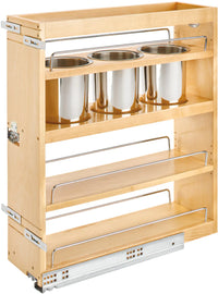 Rev-A-Shelf 7.5 in Base Cabinet Organizer w/ 3 Utensil Bins 449UT-BCSC-7C