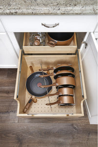 Rev-A-Shelf 14.5 in Two-Tier Wood Cookware Organizer 4CW2-SC-1