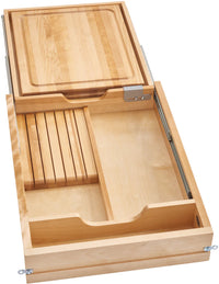 Rev-A-Shelf 16.5 in Knife and Cutting Board Drawer Kit Soft Close 4KCB-419FLSC-1