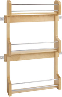 Rev-A-Shelf 18 in Cabinet Door mount Wood 3-Shelf Spice Rack 4SR-18