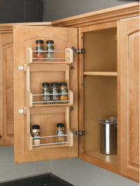 Rev-A-Shelf 15 in Cabinet Door mount Wood 3-Shelf Spice Rack 4SR