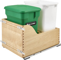 Rev-A-Shelf 35 Qrt Pull-Out Waste Container w/ Green Compost bin 4WCSC-1835CKGR-2