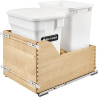 Rev-A-Shelf 35 Qrt Pull-Out Waste Container w/ White Compost bin 4WCSC-1835CKWH-2