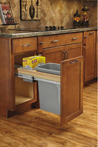 Rev-A-Shelf 35 Qrt Top mount Waste Container w/Soft-Close 4WCTM-12BBSCDM1