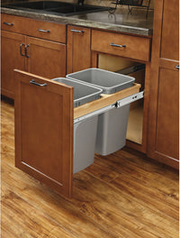 Rev-A-Shelf Double 27 Qrt Top mount Waste Container w/Soft-Close 4WCTM-15BBSCDM2