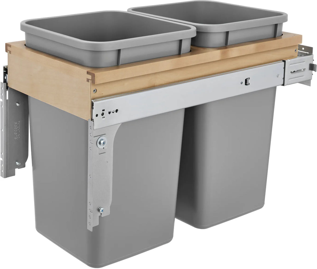 Rev-A-Shelf Double 27 Qrt Top mount Waste Container w/Soft-Close 4WCTM-15BBSCDM2