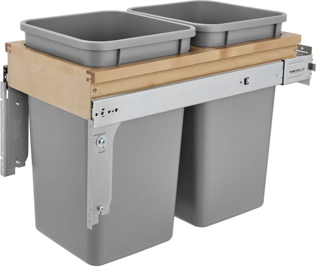 Rev-A-Shelf Double 27 Qrt Top mount Waste Container w/Soft-Close 4WCTM-15BBSCDM2