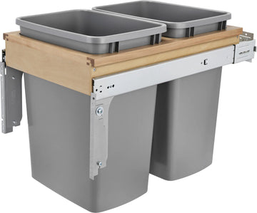 Rev-A-Shelf Double 35 Qrt Top mount Waste Container w/Soft-Close 4WCTM-18BBSCDM2