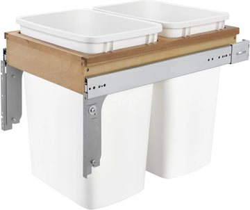 Rev-A-Shelf Double 35 Qrt Top mount Waste Container 4WCTM-18DM2-162