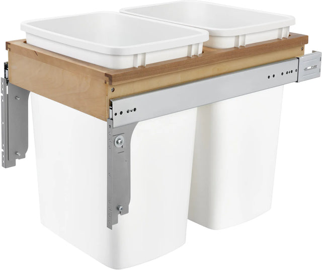 Rev-A-Shelf Double 35 Qrt Top mount Waste Container 4WCTM-18DM2-162