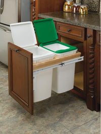 Rev-A-Shelf Double 35 Qrt Top mount Waste Container 4WCTM-18DM2-175