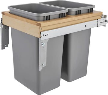 Rev-A-Shelf Double 50 Qrt Top mount Waste Container w/Soft-Close 4WCTM-2150BBSCDM-2