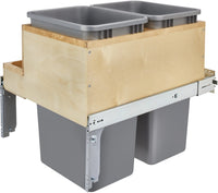 Rev-A-Shelf 21in Double 50 Qrt Top mount Waste Container w/ Side Storage 4WCTM-2450BBSCDM-2