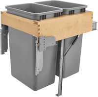 Rev-A-Shelf Double 50 Qrt Top mount Waste Container w/Rev-A-Motion 4WCTM-RM-2150DM-2