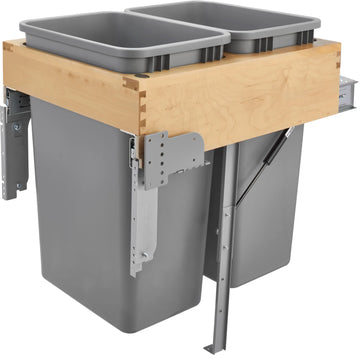 Rev-A-Shelf Double 50 Qrt Top mount Waste Container w/Rev-A-Motion 4WCTM-RM-2150DM-2