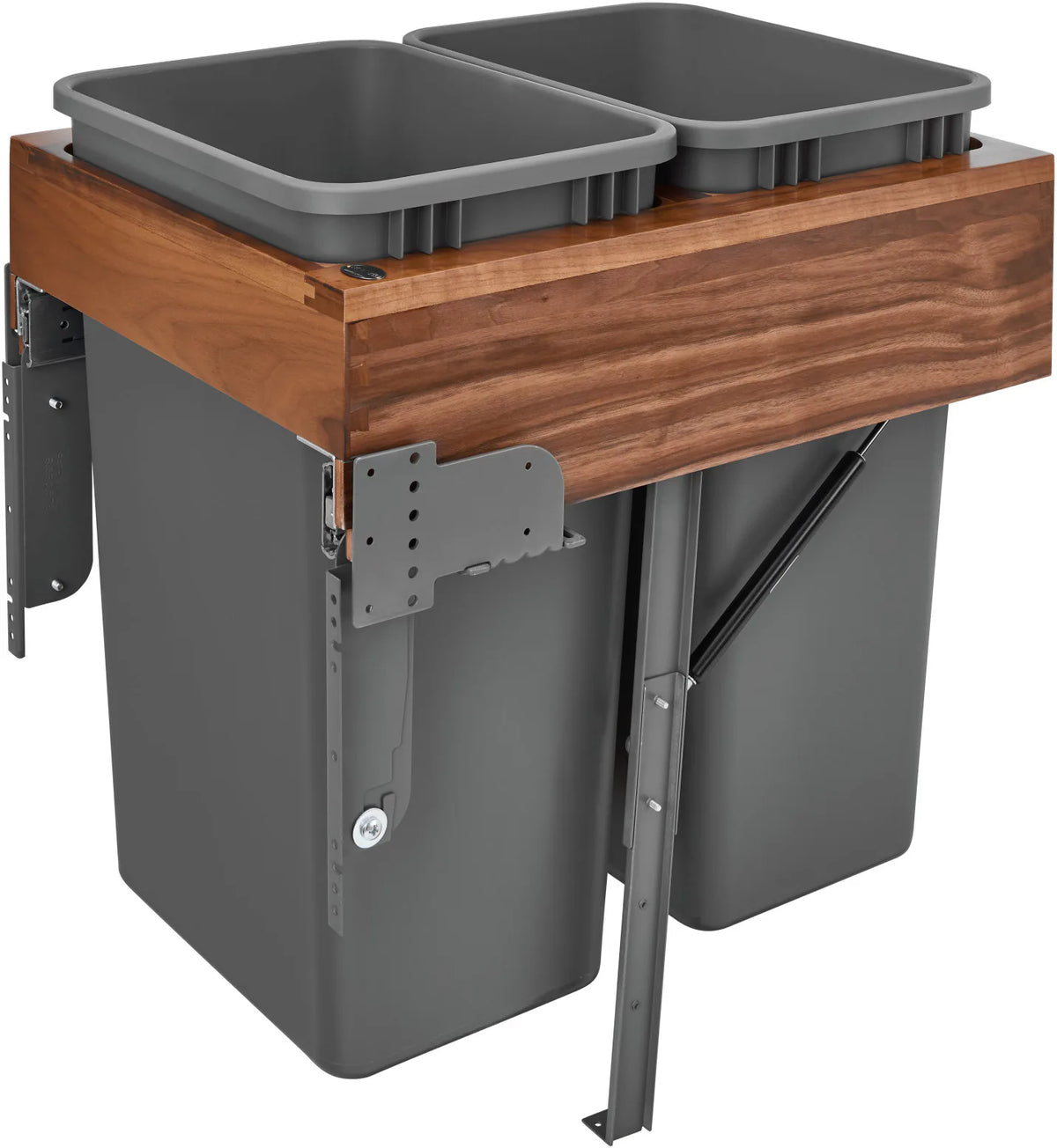 Rev-A-Shelf Double 50 Qrt Top mount Waste Container w/Rev-A-Motion 4WCTM-WNRM-2150DM-2