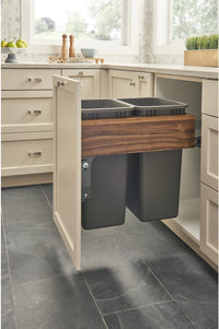 Rev-A-Shelf Double 50 Qrt Top mount Waste Container w/Rev-A-Motion 4WCTM-WNRM-2150DM-2