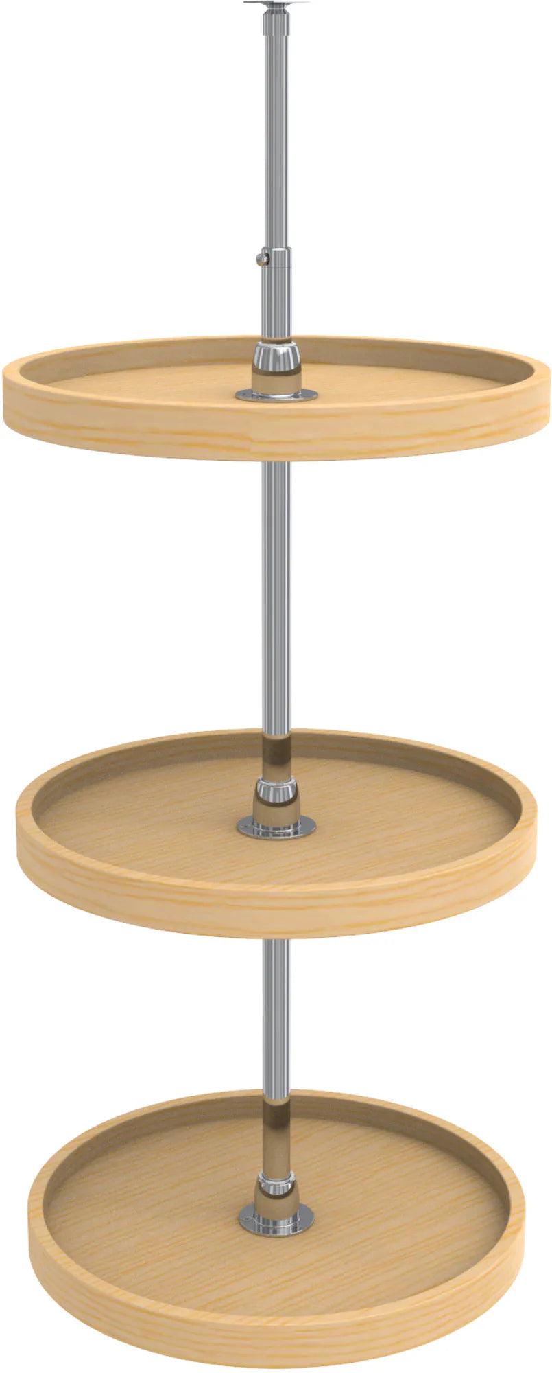 Rev-A-Shelf 18 in Wood Full Circle Lazy Susans 3-Shelf w/long post 4WLS073-536