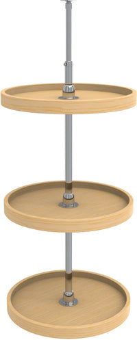 Rev-A-Shelf 18 in Wood Full Circle Lazy Susans 3-Shelf w/long post 4WLS073-536