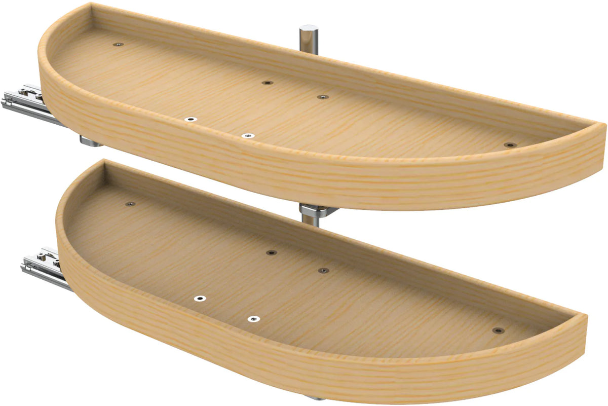 Rev-A-Shelf 32 in Wood Half Moon Lazy Susans 2-Tier 4WLS882-570