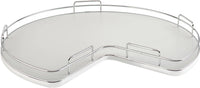 Rev-A-Shelf 32'' Kidney Shape Solid Bottom Shelf w/ Steel Bearing Corner Lazy Susans 53-401-32BSGR-1