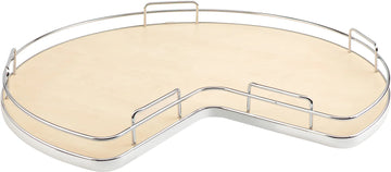 Rev-A-Shelf 32'' Kidney Shape Solid Bottom Shelf w/ Steel Bearing Corner Lazy Susans 53-401-32BSMP-1