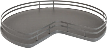 Rev-A-Shelf 32'' Kidney Shape Solid Bottom Shelf w/ Steel Bearing Corner Lazy Susans 53-401-32BS-1