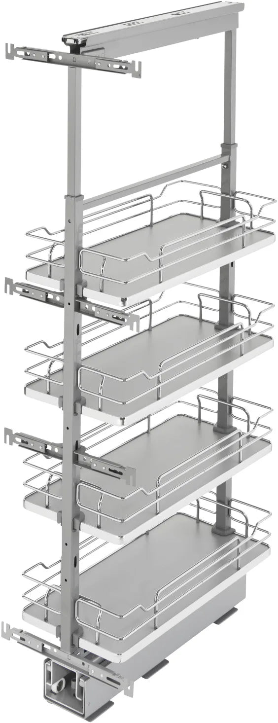 Rev-A-Shelf 10 in Chrome Solid Bottom Pantry Pullout Soft Close 5343-10