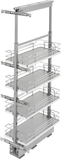 Rev-A-Shelf 10 in Chrome Solid Bottom Pantry Pullout Soft Close 5343-10