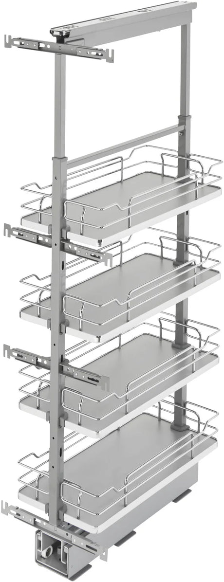 Rev-A-Shelf 10 in Chrome Solid Bottom Pantry Pullout Soft Close 5343-10