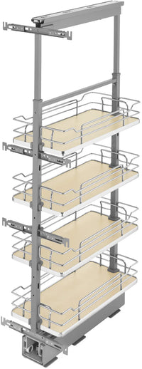 Rev-A-Shelf 10 in Chrome Solid Bottom Pantry Pullout Soft Close 5343-10-MP