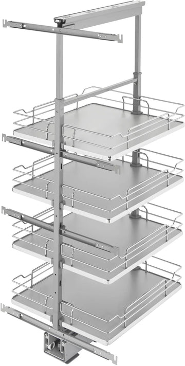 Rev-A-Shelf 19 in Chrome Solid Bottom Pantry Pullout Soft Close 5343-19