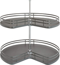 Rev-A-Shelf 32 in Kidney Shape Lazy Susan 2 Shelf Set 53472-32-1