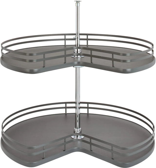Rev-A-Shelf 32 in Kidney Shape Lazy Susan 2 Shelf Set 53472-32-1