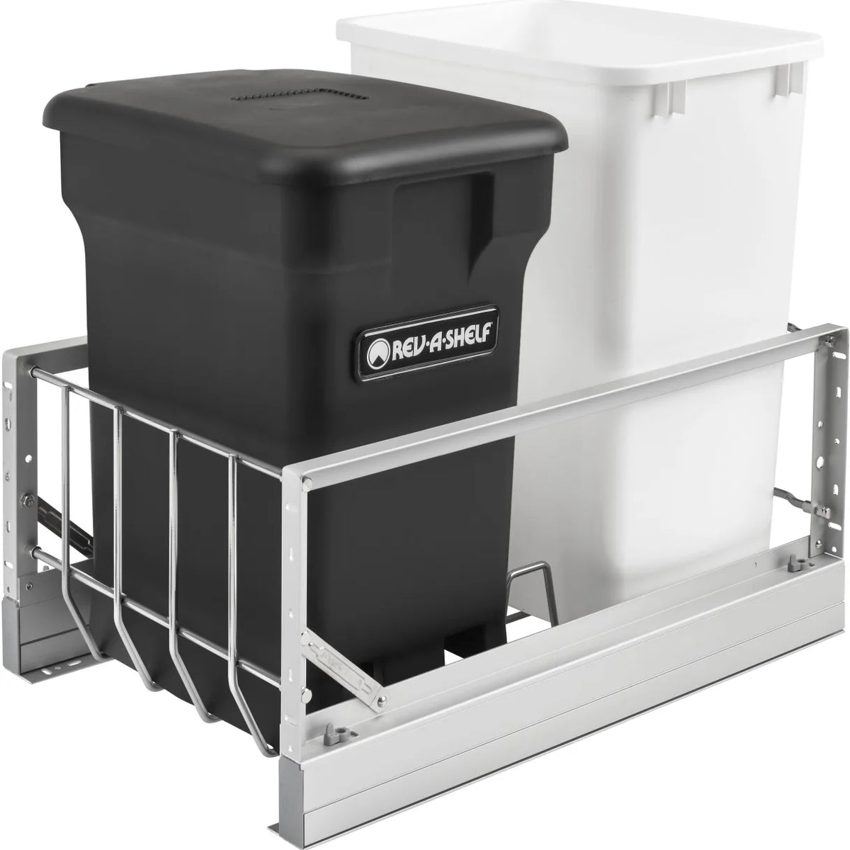 Rev-A-Shelf Aluminum 35 Qrt Waste Container Pull-Out w/ Compost bin 53 ...