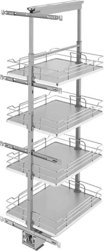Rev-A-Shelf 16 in Chrome Solid Bottom Pantry Pullout Soft Close 5350-16