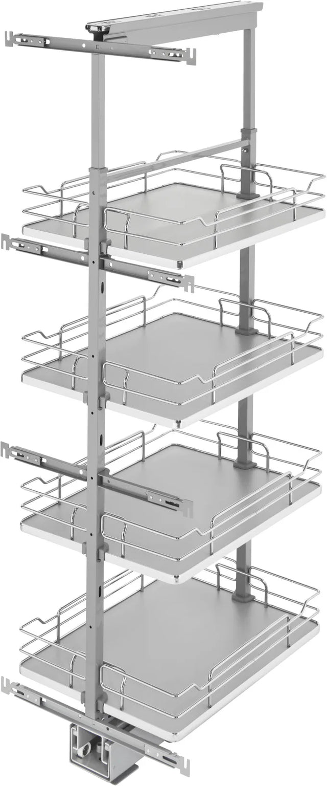Rev-A-Shelf 16 in Chrome Solid Bottom Pantry Pullout Soft Close 5350-16