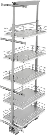 Rev-A-Shelf 13 in Chrome Solid Bottom Pantry Pullout Soft Close 5358-13
