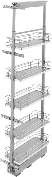 Rev-A-Shelf 8 in Chrome Solid Bottom Pantry Pullout Soft Close 5358-08