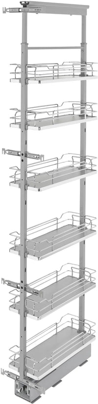 Rev-A-Shelf 8 in Chrome Solid Bottom Pantry Pullout Soft Close 5373-08