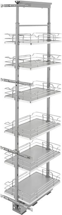 Rev-A-Shelf 13 in Chrome Solid Bottom Pantry Pullout Soft Close 5373-13
