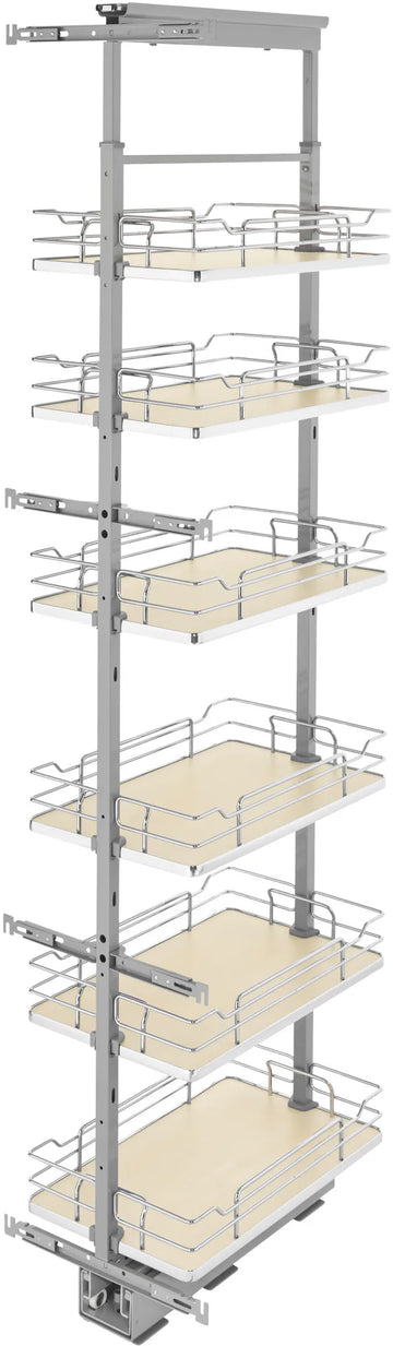 Rev-A-Shelf 13 in Chrome Solid Bottom Pantry Pullout Soft Close 5373-13-MP