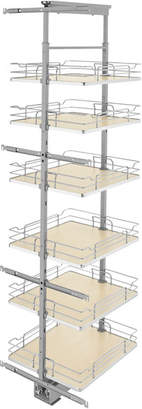 Rev-A-Shelf 19 in Chrome Solid Bottom Pantry Pullout Soft Close 5373-19-MP