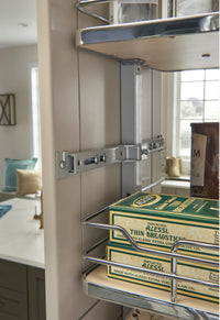 Rev-A-Shelf 8 in Chrome Solid Bottom Pantry Pullout Soft Close 5343-08