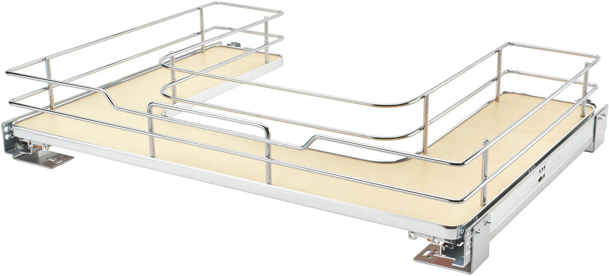 Rev-A-Shelf 30 in Chrome U-Shaped Solid Bottom Pull Out w/Soft-Close 5386-30BCSC-MP