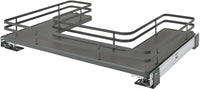 Rev-A-Shelf 30 in Orion Gray U-Shaped Solid Bottom Pull Out w/ Soft-Close 5386-30BCSCFL-FOG