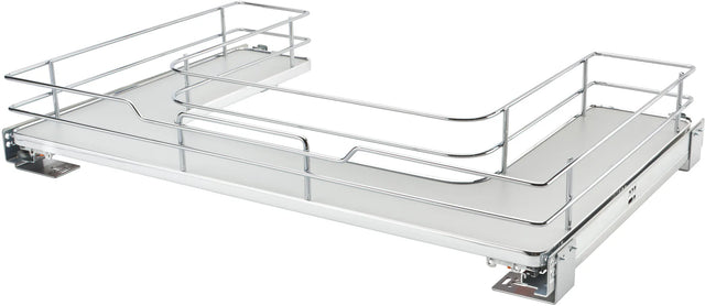Rev-A-Shelf 33 in Chrome U-Shaped Solid Bottom Pull Out w/Soft-Close 5386-33BCSC-GR