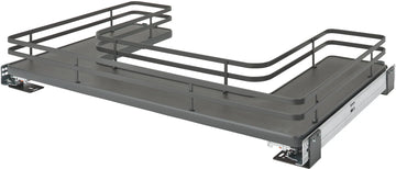 Rev-A-Shelf 33 in Orion Gray U-Shaped Solid Bottom Pull Out w/ Soft-Close 5386-33BCSCFL-FOG